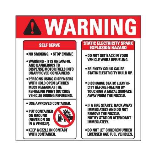 PI DECAL:WARNING STATIC ELECT SPARK WARNING - Graphic Overlays & Decals